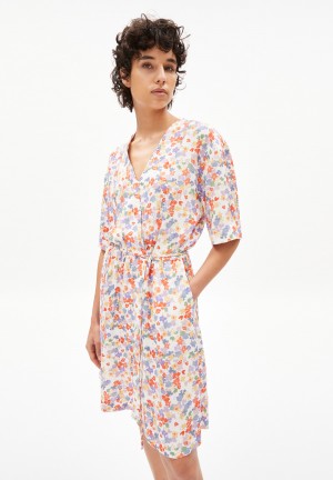 ARMEDANGELS RAUHAA FLORA CONFETTI Woven Dress made of LENZING™ ECOVERO™ Weiß | 4193-OPARM