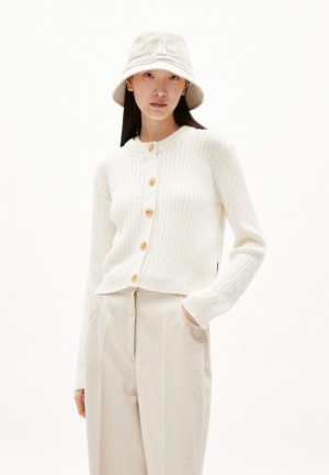 ARMEDANGELS RICALAA LINO Cardigan Regular Fit made of Organic Cotton Weiß | 1924-FURMK