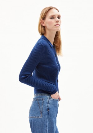 ARMEDANGELS RICIAA Cardigan Slim Fit made of Organic Cotton Indigo | 1835-JGCVM