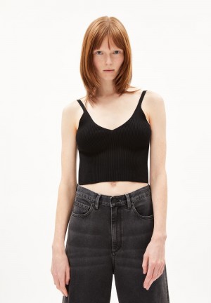 ARMEDANGELS ROLINAA Knit Top Slim Fit made of Organic Cotton Mix Schwarz | 0379-BERVI