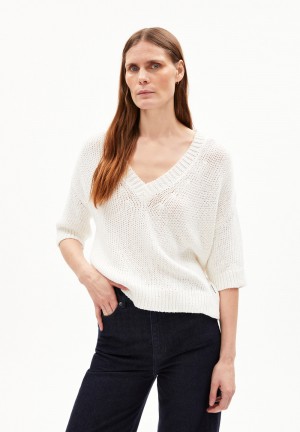 ARMEDANGELS RONAA Sweater Loose Fit made of Organic Cotton Weiß | 8357-XGFYQ
