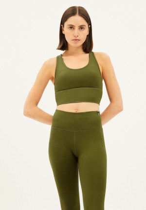 ARMEDANGELS SAANTOSHA LI Activewear Bra made of Polyamide Mix (recycled) Avocado | 8571-DKJYT