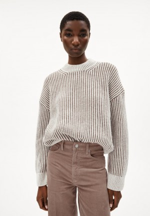 ARMEDANGELS SADNAA VANISEE Sweater Loose Fit made of Organic Wool Mix Cinnamon Dust-oatmilk | 8163-KONLT