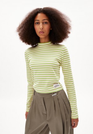 ARMEDANGELS SALMARAA STRIPES Rib Longsleeve Slim Fit made of Organic Cotton Mix Hell | 1723-TAOGX