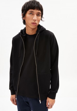ARMEDANGELS SAROMIAAN COMFORT Sweat Jacket Regular Fit made of Organic Cotton Mix Schwarz | 4012-YNUDQ