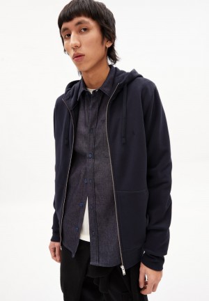 ARMEDANGELS SAROMIAAN COMFORT Sweat Jacket Regular Fit made of Organic Cotton Mix Night Sky | 0713-LGDVW