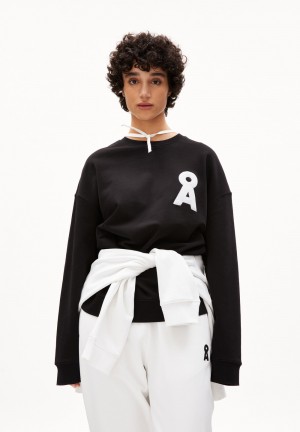 ARMEDANGELS SASHAA ICONIC CAPSULE Heavyweight Sweatshirt Relaxed Fit made of Organic Cotton Mix Schwarz | 2038-LQDIN