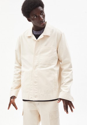 ARMEDANGELS SHAAKE Overshirt made of Organic Cotton Undyed | 2071-BWHNQ