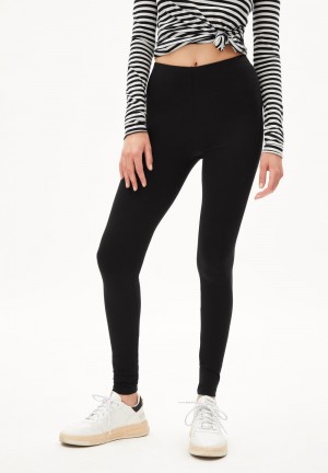 ARMEDANGELS SHIVAA Leggings made of Organic Cotton Mix Schwarz | 4792-AJEGQ
