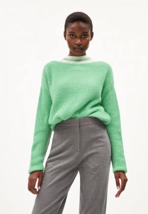 ARMEDANGELS SIAANA Knit Sweater Loose Fit made of Alpaca Woll Mix Apple Neon | 4689-DYPQB