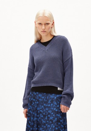 ARMEDANGELS SIMONAAS Sweater Loose Fit made of Organic Cotton Mix Dynamo Blue-undyed | 1280-BKLNX