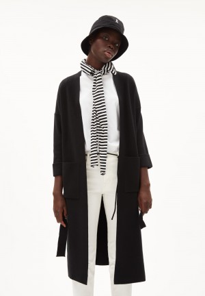 ARMEDANGELS SINOURAA Knit Jacket Loose Fit made of TENCEL™ Lyocell Mix Schwarz | 1358-XQPIT
