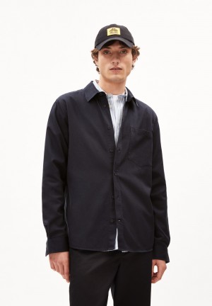 ARMEDANGELS SKJORTAAS Shirt Relaxed Fit made of TENCEL™ Lyocell Mix Night Sky | 0836-BCYOA