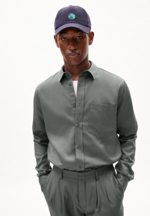 ARMEDANGELS SKJORTAAS Shirt Relaxed Fit made of TENCEL™ Lyocell Mix Space Steel | 8967-YOLXJ