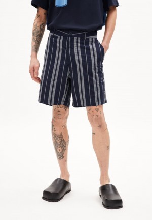 ARMEDANGELS SOJAAN SEERSUCKER Shorts Relaxed Fit made of Organic Cotton Night Sky | 9681-KIBHG