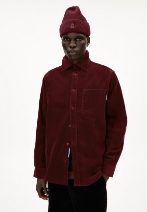 ARMEDANGELS SOMAAN Overshirt Regular Fit made of Organic Cotton Mix Cranberry Juice | 0296-QPVBA