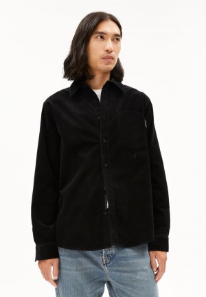 ARMEDANGELS SOMAAN Overshirt Regular Fit made of Organic Cotton Mix Schwarz | 9265-ZBEJI