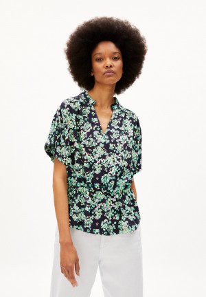 ARMEDANGELS STAACY DITSY FLORAL Blouse Relaxed Fit made of LENZING™ ECOVERO™ Viscose Night Sky | 8629-XKOZV