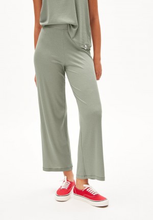 ARMEDANGELS STELLAARA Jersey Pants made of TENCEL™ Lyocell Mix Grau Grün | 7380-SBKXZ