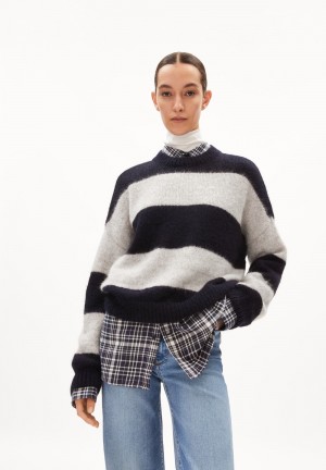 ARMEDANGELS SURI INARAA AW Sweater Oversized Fit made of Alpaca Wool Mix Oatmilk-light Caramel Melange | 3602-XQNJF