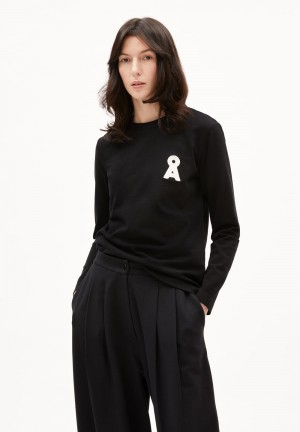 ARMEDANGELS TAAMINARA Å EMBRO Heavyweight Longsleeve Regular Fit made of Organic Cotton Mix Schwarz | 6039-DQIPH