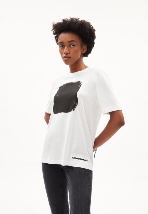 ARMEDANGELS TARAA KINDERVEREIN T-shirt loose fit made with organic cotton Weiß | 3591-TMERQ