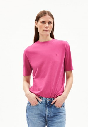 ARMEDANGELS TARJAA Heavyweight T-Shirt Loose Fit made of Organic Cotton Mix Crushed Berry | 8634-JZKMI