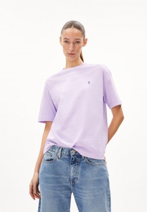 ARMEDANGELS TARJAA Heavyweight T-Shirt Loose Fit made of Organic Cotton Mix Lavendel Hell | 5284-DPNIT