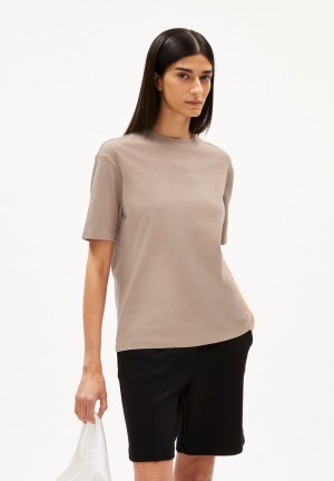 ARMEDANGELS TARJAA Heavyweight T-Shirt Loose Fit made of Organic Cotton Mix Cinnamon Dust | 1056-NOXRB
