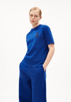 ARMEDANGELS TARJAA Å EMBRO Heavyweight T-Shirt Loose Fit made of Organic Cotton Mix Blau | 9467-OKBWY