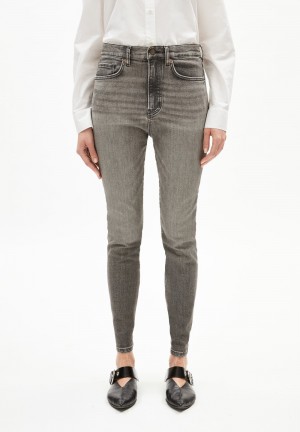 ARMEDANGELS TILLAA Jeans Skinny Leg Mid Waist Organic Cotton Mix X-Stretch Briny | 6042-IYEMZ