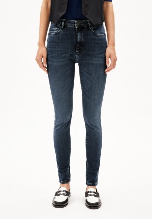 ARMEDANGELS TILLAA Jeans Skinny Leg Mid Waist Organic Cotton Mix X-Stretch Blau | 9587-ZWPLO