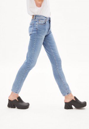ARMEDANGELS TILLAA Jeans Skinny Leg Mid Waist Organic Cotton Mix X-Stretch Blau | 0483-XYISJ