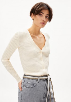 ARMEDANGELS TINNAA Cardigan made of Organic Cotton Oatmilk | 1258-DCNVO