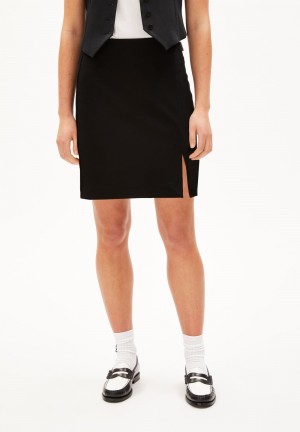 ARMEDANGELS VANJARAA Jersey Skirt Slim Fit made of LENZING™ ECOVERO™ Viscose Mix Schwarz | 0743-ZKLOT