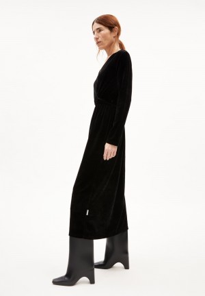 ARMEDANGELS VERLAAR Jersey Dress Regular Fit Schwarz | 5403-SXDCA