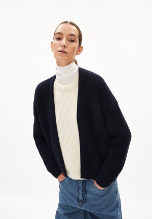 ARMEDANGELS VILDAANA Cardigan Oversized Fit made of Organic Cotton Night Sky | 7201-EWHQZ