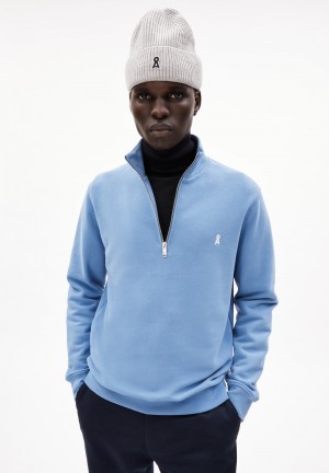 ARMEDANGELS WAARLO COMFORT Sweatshirt Regular Fit made of Organic Cotton Mix Blau | 3691-YJDIS