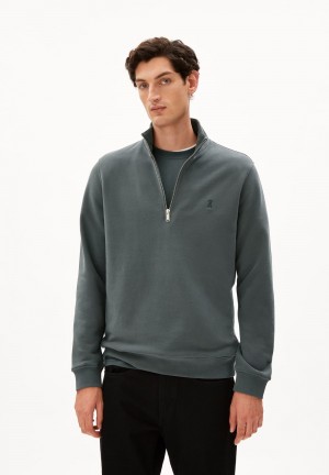 ARMEDANGELS WAARLO COMFORT Sweatshirt Regular Fit made of Organic Cotton Mix Space Steel | 5427-SUKMQ