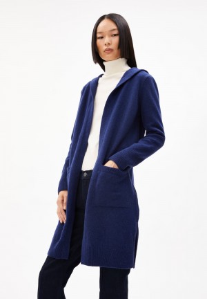 ARMEDANGELS WANDAA Cardigan Relaxed Fit made of Organic Wool Mix Tiefesblau | 0964-HTBZV