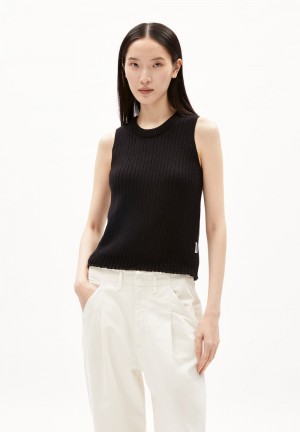 ARMEDANGELS WIOLAA Knit Top Regular Fit of Organic Cotton Schwarz | 5194-BLGRV