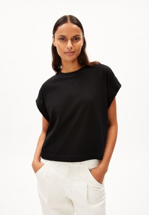 ARMEDANGELS XARTAA LINEN Top Oversized Fit made of Linen-Mix Schwarz | 1536-TRWUS
