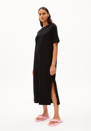 ARMEDANGELS XELINAA Heavyweight Jersey Dress Relaxed Fit made of Organic Cotton Mix Schwarz | 7184-OGWDU